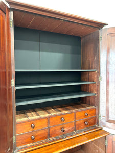 A Large 19th Century English Mahogany Linen Press Cupboard