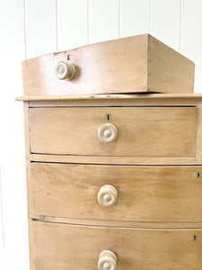 A Genuine Antique Cornish Bow Front Pine Chest of Drawers