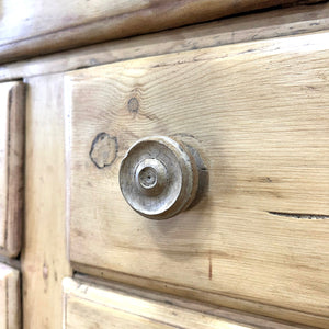 A Light Pine Antique English Sideboard on Tulip Feet c1890