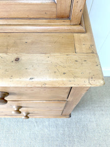 A 19th Century English Pine Bookcase Cabinet or Hutch