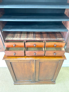 A Large 19th Century English Mahogany Linen Press Cupboard