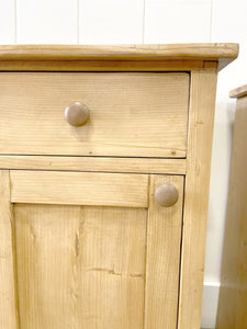 A Charming Pair of Antique English Pine Nightstands