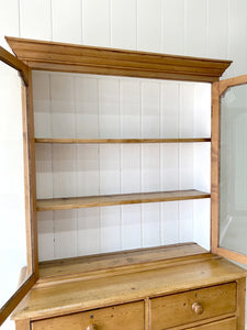 A 19th Century English Pine Bookcase Cabinet or Hutch