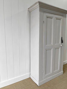 A Gray Painted Housekeepers Cupboard Cabinet