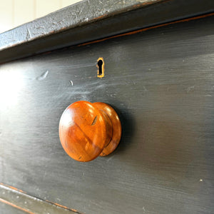 A Dark Blue English Pine Chest of Drawers Dresser c1890