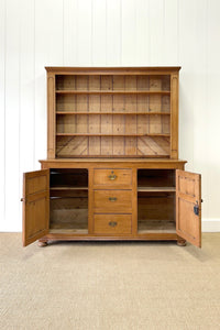 An Extravagant 19th Century Pine Welsh Dresser or Cupboard