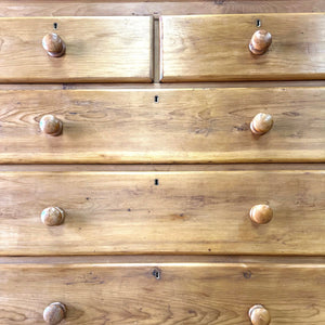 A Good 19th Century English Pine Chest of Drawers/Dresser with Tulip Feet