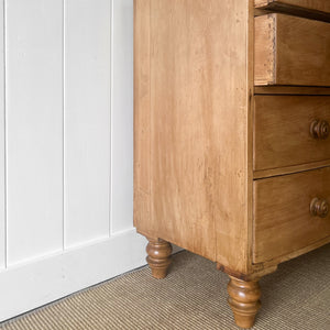 A Genuine Antique Cornish Bow Front Pine Chest of Drawers