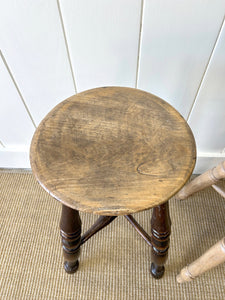 Set of 3 Stools of Varying Heights and Wood Types - Sold Individually