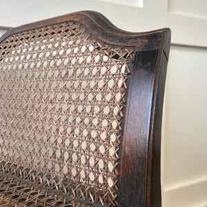 A Sturdy Antique English Caned Small Bench