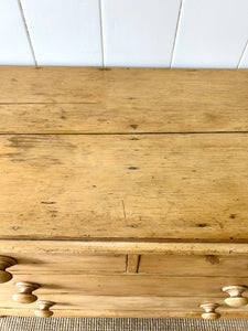 An Antique English Pine Chest of Drawers or Dresser with Tulip Feet c1890