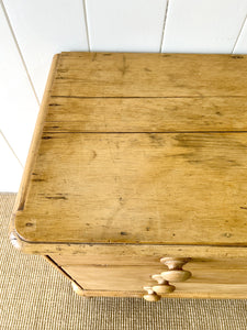 An Antique English Pine Chest of Drawers or Dresser with Tulip Feet c1890