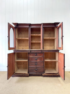 A Scottish Mahogany Breakfront Library or Dining Room Cabinet c1840