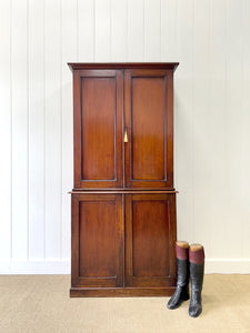 A Large 19th Century English Mahogany Linen Press Cupboard