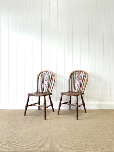 A Pair of Georgian Ash Wheel Back Side Chairs