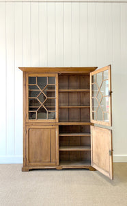 A 19th Century English Pine Bookcase Cabinet or Hutch