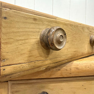 A Light Pine Antique English Sideboard on Tulip Feet c1890