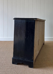 An Ebonzied English Country Pine Buffet Sideboard with "Dog Kennel" center c1860