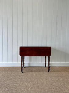 Antique English Country Mahogany Drop Leaf Table c1890