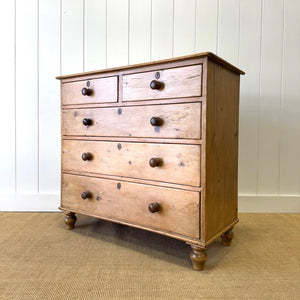 A 19th Century English Pine Chest of Drawers/Dresser with Tulip Feet