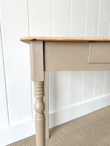 An Antique Painted Console Table with Scrubbed Pine Top