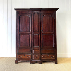 A Beautiful English 18th Century Georgian Oak Tack Cupboard