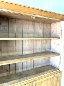 A 19th Century English Pine Bookcase Cabinet or Hutch