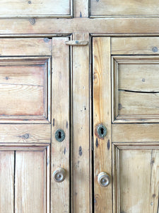 A Very Good Early 19th Century Irish Pine Linen Press Cupboard