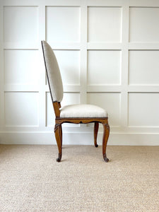 An 18th Century French Side Chair Newly Upholstered in Linen