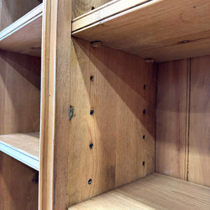 A 19th Century English Pine Bookcase Cabinet or Hutch with Arched Doors