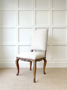 An 18th Century French Side Chair Newly Upholstered in Linen