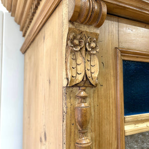 A Large French 19th Century Style Pine Bookcase with Glazed Doors