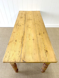 An Antique English Country Pine 7ft Dining Table