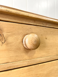 An Antique English Pine Chest of Drawers or Dresser with Tulip Feet c1890