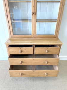 A 19th Century English Pine Bookcase Cabinet or Hutch