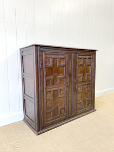 An Antique English William III Oak Clothes Cupboard