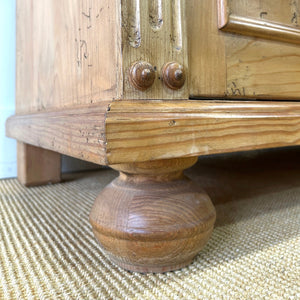 A Large French 19th Century Style Pine Bookcase with Glazed Doors