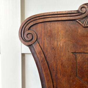 A Pair of Scottish William IV Oak Carved Hall Chairs