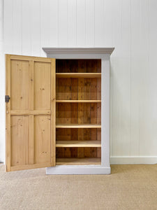 A Gray Painted Housekeepers Cupboard Cabinet