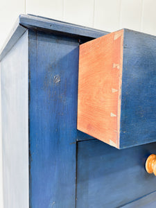 A Blue English Chest of Drawers Dresser c1890