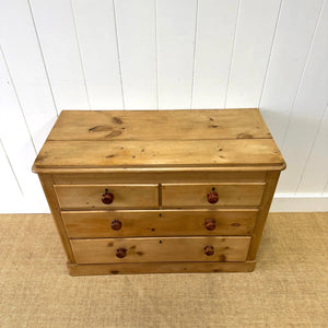 A Small Antique English Pine Chest of Drawers Dresser c1890