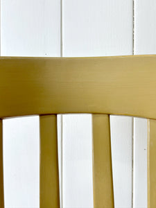 A Vintage Set of 4 Mustard Slat Back Chairs