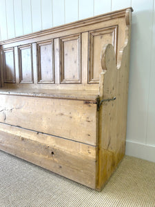 Antique 19th Century Swedish High Back Pine Bench