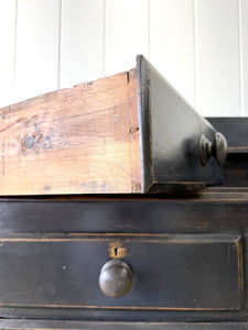 An Ebonized English Pine Chest of Drawers Dresser c1890