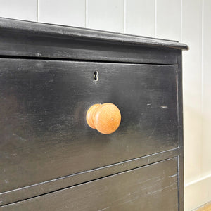 An Ebonized English Pine Chest of Drawers Dresser c1890