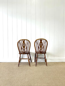 A Pair of Georgian Ash Wheel Back Side Chairs