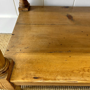 An English Country Pine Galleried Washstand or Console Table