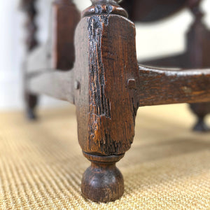 An Antique English Country Barley Twist Oak Drop Leaf Gate Leg Table