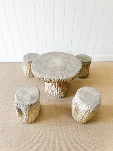 A Delightful Faux Bois Garden Table and 4 Stools