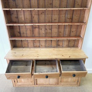 A Large Rustic Pine Welsh Dresser or Cupboard